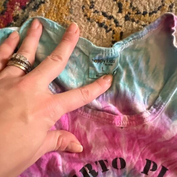 Girls Tie-Dye Fringe Tank Top – Puerto Plata Dominican Republic Souvenir – Size - Picture 2 of 3